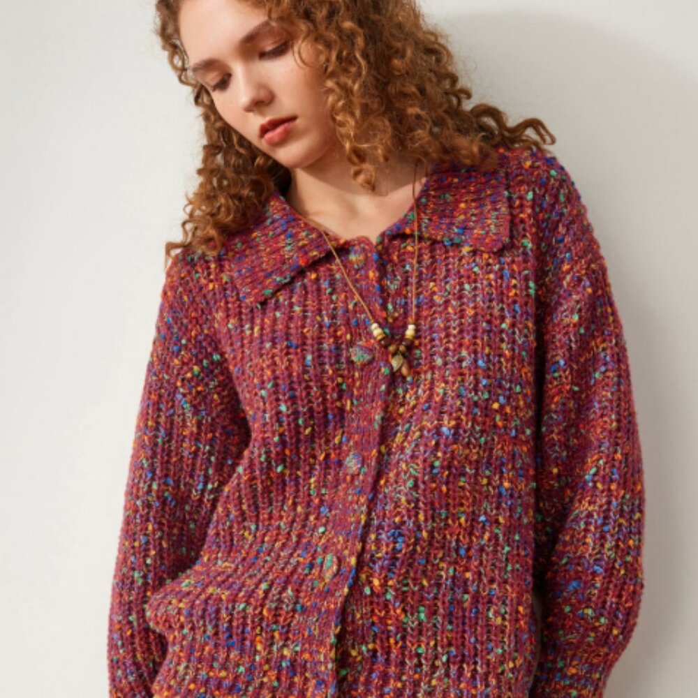 NWT - Amazing Collar Button Cardigan - Multi Color - Size Medium